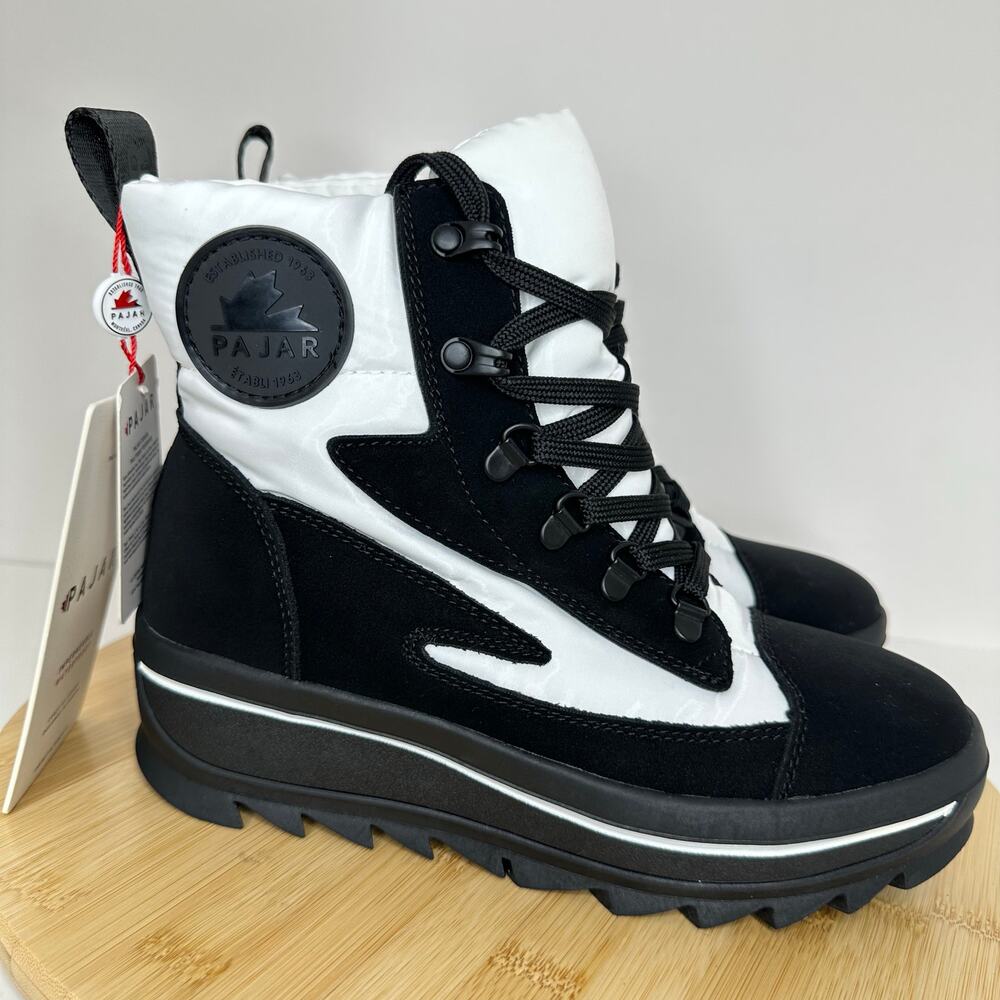 Pajar Talya Color Block High Top Lace Up Sneaker Snow Boots Winter Size 6 NEW - Picture 1 of 9